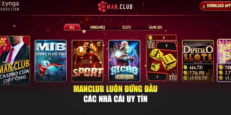 MANCLUB luôn đứng đầu các nhà cái uy tín